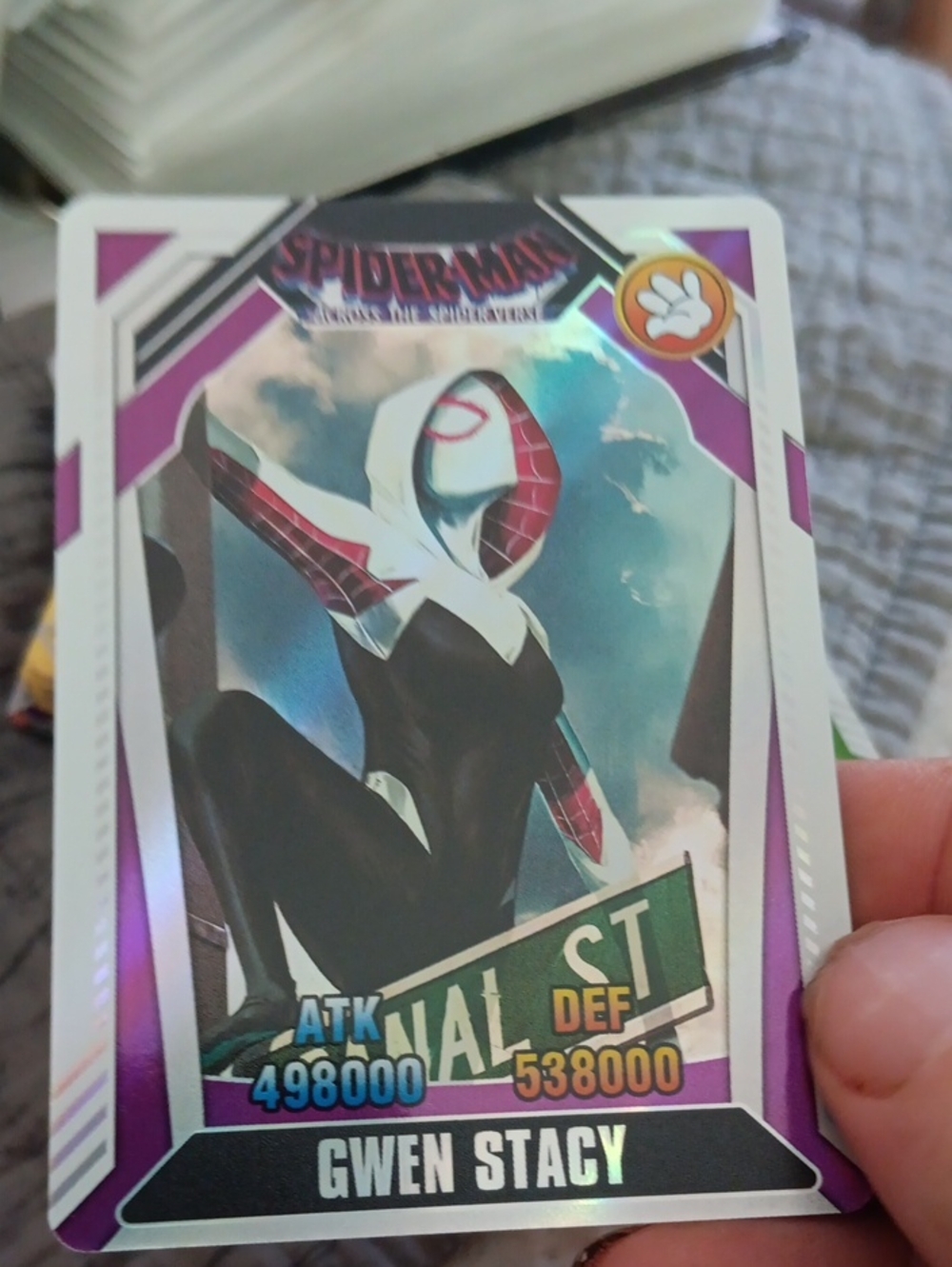 Spiderman Gwen Stacy Trading Card - Purple, Black, White